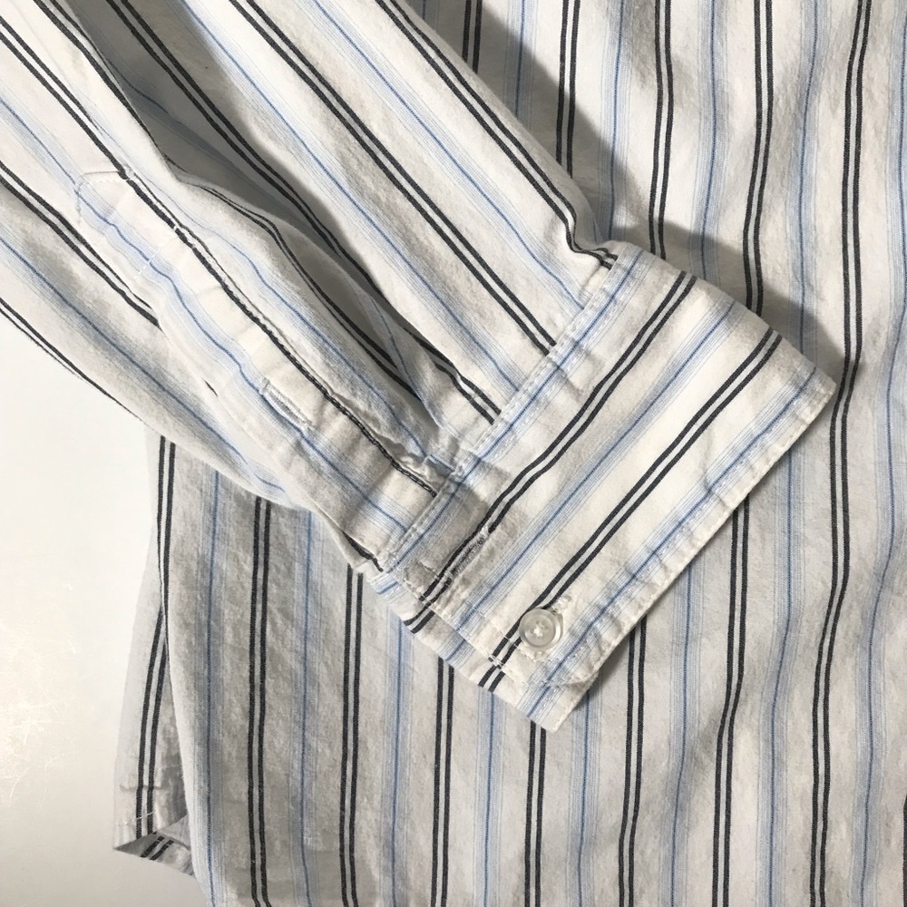 Sonoma Women's Striped Button Down Shirt - White - Picture 6 of 8